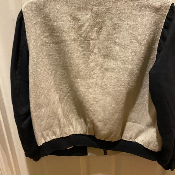For Cynthia Women Baseball Style Jacket in Woven Linen/Cotton Blend. Size 2X - Picture 2 of 4